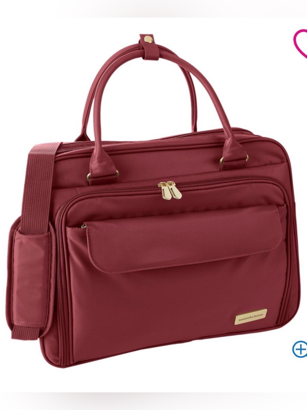 Samantha Brown Carry All Bag / Satchel / Laptop Bag—Burgundy—NWT